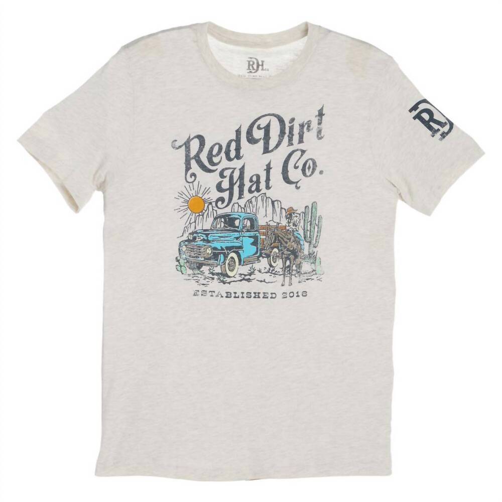 NEW RED DIRT HAT COMPANY unisex rust bucket logo fit t-shirt in heather natural